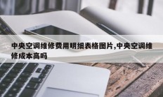中央空调维修费用明细表格图片,中央空调维修成本高吗